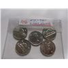Image 7 : LOT OF FIVE 1961 CH/BU 12 SIDED CANADA NICKELS