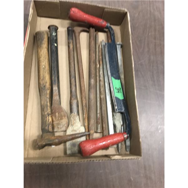 FLAT C/W HAMMERS, DRAW KNIFE, ETC