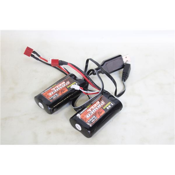 PAIR OF 7.4V POWER CELL BATTERIES (FOR REMOTE CAR)