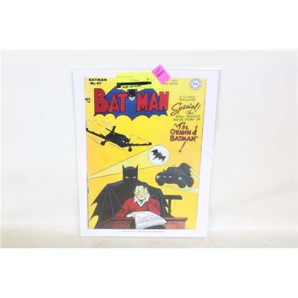 REPRINTED FRONT COVER BATMAN NO.47 10 CENT