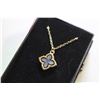 Image 1 : 4 LEAF CLOVER BLACK IRIDESCENT NECKLACE