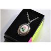 Image 1 : ROSE FLORAL OVAL LOCKET NECKLACE