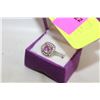 Image 1 : SZ. 7 PINK CUSHION CUT CRYSTAL SP RING