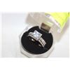 Image 1 : SZ. 7.5 CUSHION CUT DOUBLE RING IN A GIFT BOX