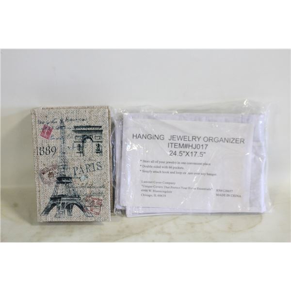 PARIS WOODEN TRINKET BOX & HANG JEWEL ORG.