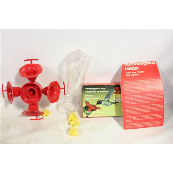 4 WAY PERCH HUMMINGBIRD FEEDER W NECTAR