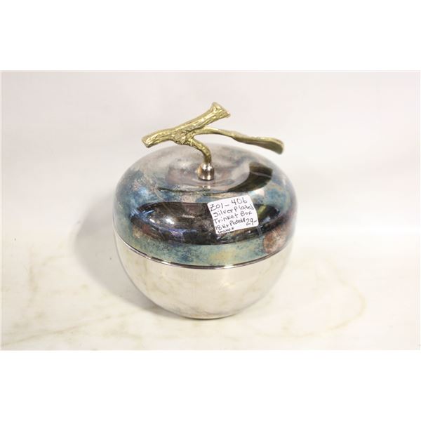 SILVER PLATED APPLE TRINKET DISH