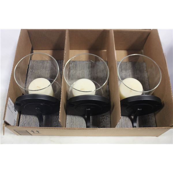 3X WALL MOUNTED CANDLE HOLDERS