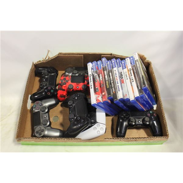 PLAYSTATION GAMES AND CONTROLLERS