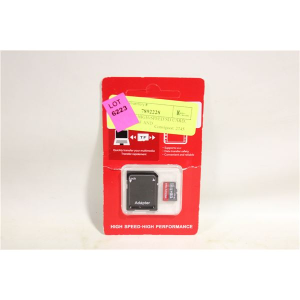 NEW 128GB HIGH-SPEED SD CARD, WATERPROOF AND