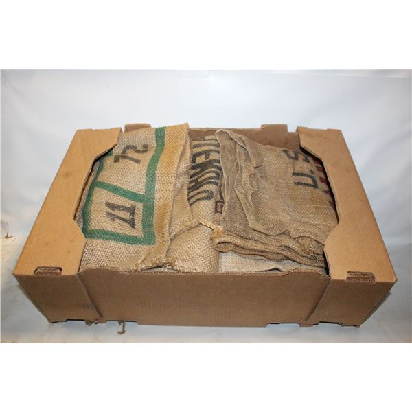 FLAT OF BURLAP COFFEE SACKS