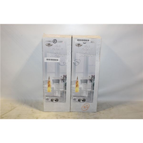 PAIR OF TWO MINI PENDANT LIGHTS