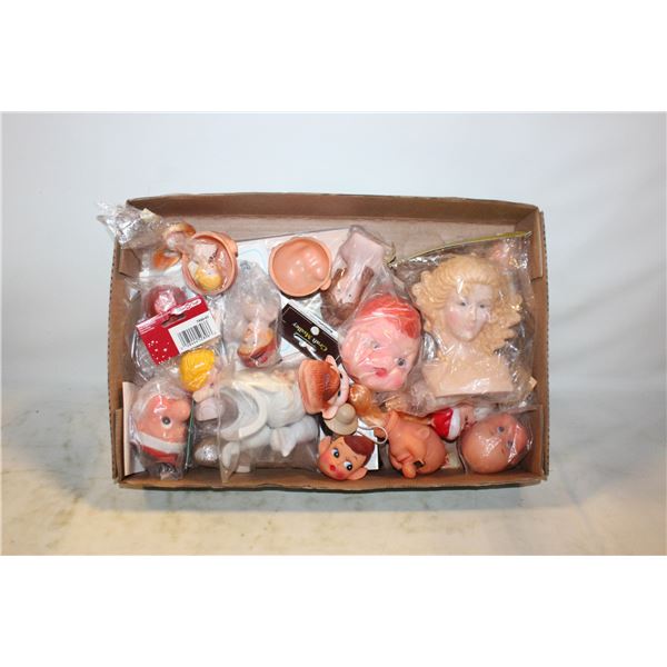 FLAT OF VINTAGE CRAFTING SANTA, ELF,