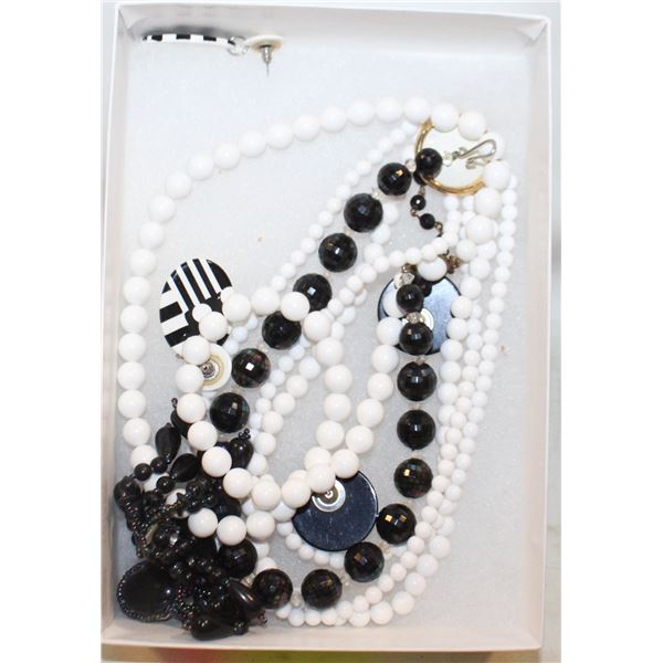 ESTATE JEWELLRY LOT BLACK/WHITE
