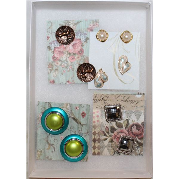 5 PAIRS OF VINTAGE CLIP ON EARRINGS
