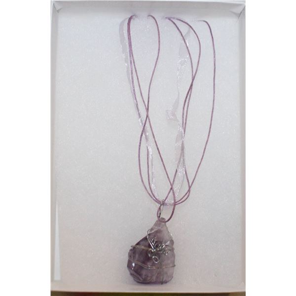 WRAPPED POINT AMETHYST 18" NECKLACE