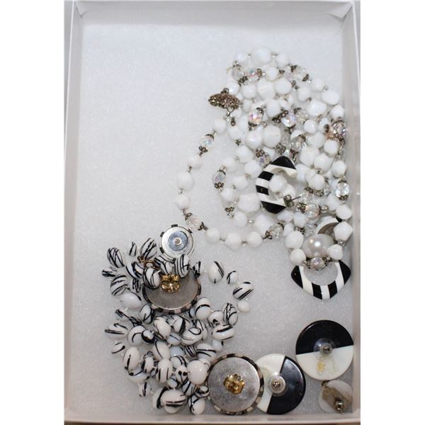 ESTATE LOT BLACK WHITE JEWELLRY,