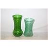 Image 1 : 2 LARGE QUILTED GREEN VASES