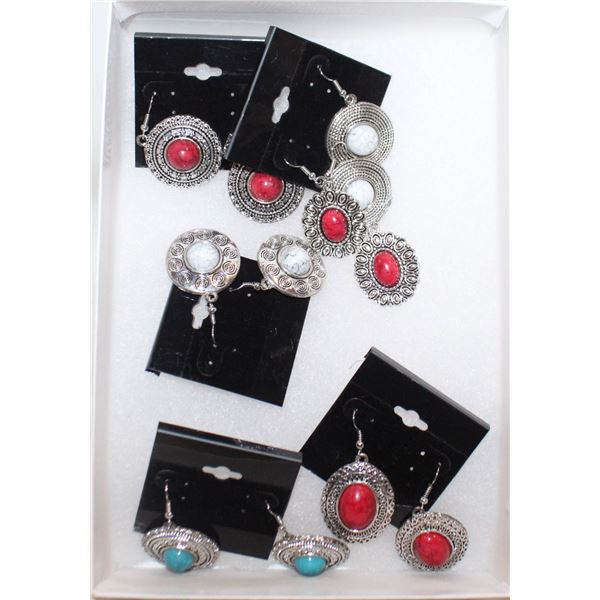 6 PAIRS OF PIERECED DESIGNER EARRINGS