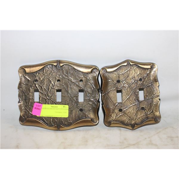 2 AMEROCK BRASS SWITCH COVERS