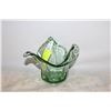 Image 1 : GREEN MURANO LEAF VASE