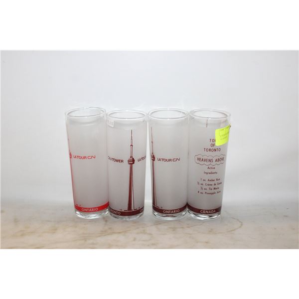 4 TOP OF TORONTO COLLINS BAR GLASSES