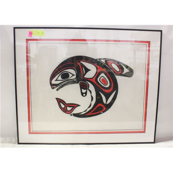 FRAMED NATIVE AMERICAN PRINT ARTIST UNKNOWN