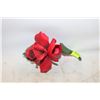 Image 1 : CAPODIMONTE RED PORCELAIN ROSE CANDLEHOLDER