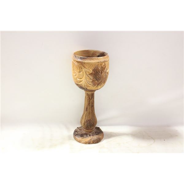CARVED WOOD CHALICE