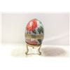 Image 1 : PAINTED BRASS EGG CONTAINER ON PEDESTAL