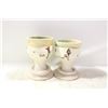 Image 1 : PAIR OF ART POTTERY GOBLETS WITH RINGS