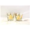 Image 1 : PAIR OF LIBBEY LOWBALL GLASSES WITH GOLD LEAVES