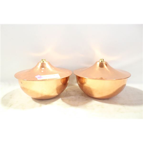 2 COPPER OIL LAMPS