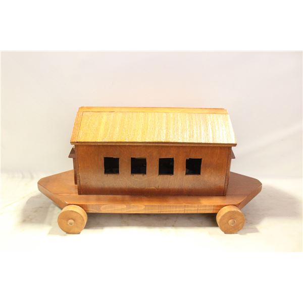 HANDMADE WOODEN NOAH’S HOUSE ON WHEELS