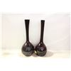 Image 1 : 2 PURPLE HAND BLOWN GLASS VASES. SWEDEN