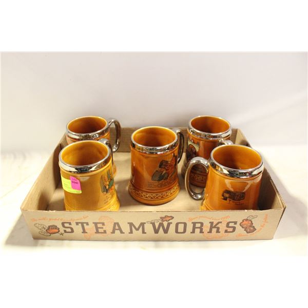 LOT OF 5 LORD NELSON COLLECTOR STEIN MUGS