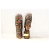 Image 1 : PAIR OF WOODEN AFRICAN FIGURE HEADS