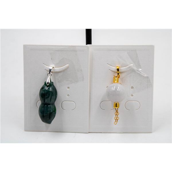 #189-NATURAL JADE JADEITE PENDANT 2PCS