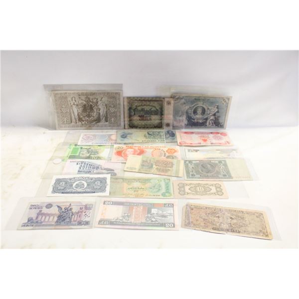 LOT OF 18 VARIOUS ESTATE WORLD BANKNOTES