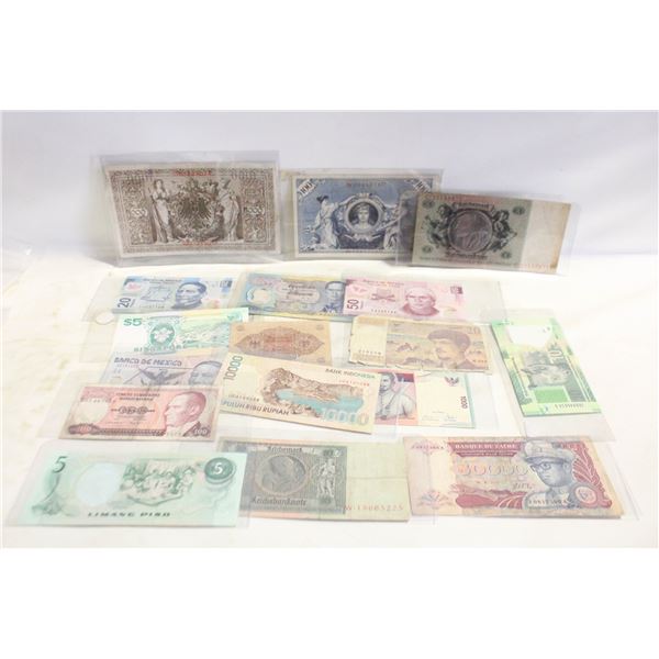 LOT OF 18 VARIOUS ESTATE WORLD BANKNOTES