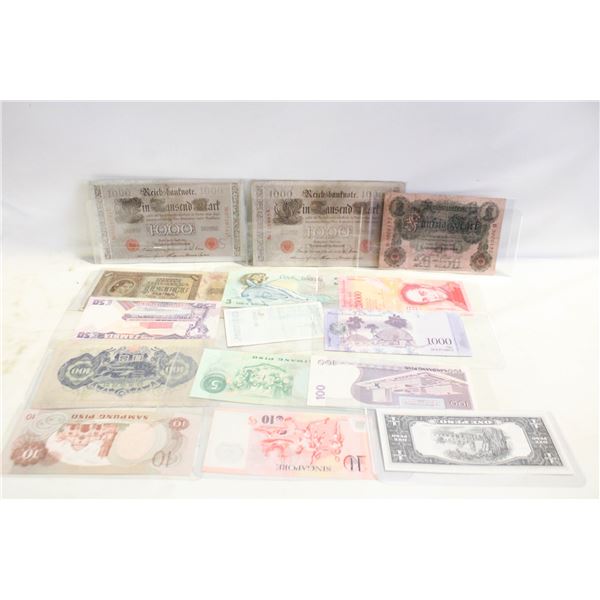 LOT OF 15 VARIOUS ESTATE WORLD BANKNOTES
