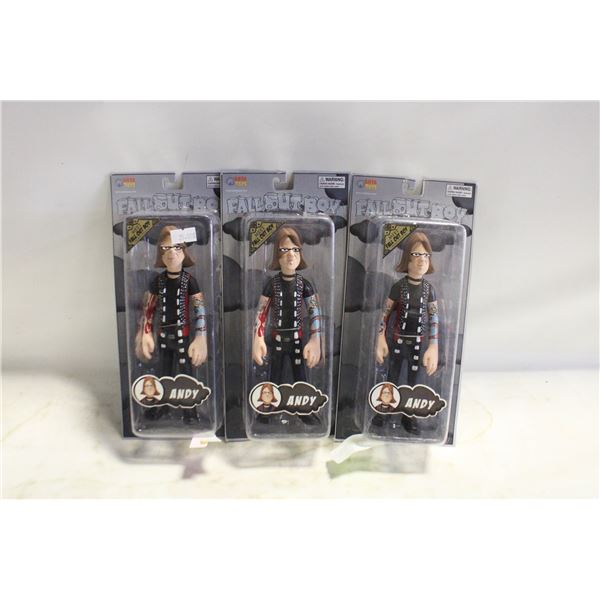 LOT OF 3 FALLOUT BOYS ANDY FIGURINES