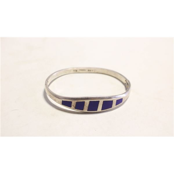 MEXICO 950 SILVER LAPIS INLAY CLAMPER
