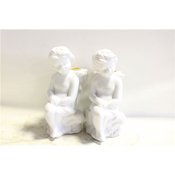 SET OF CHARIB ANGEL CANDLE HOLDERS