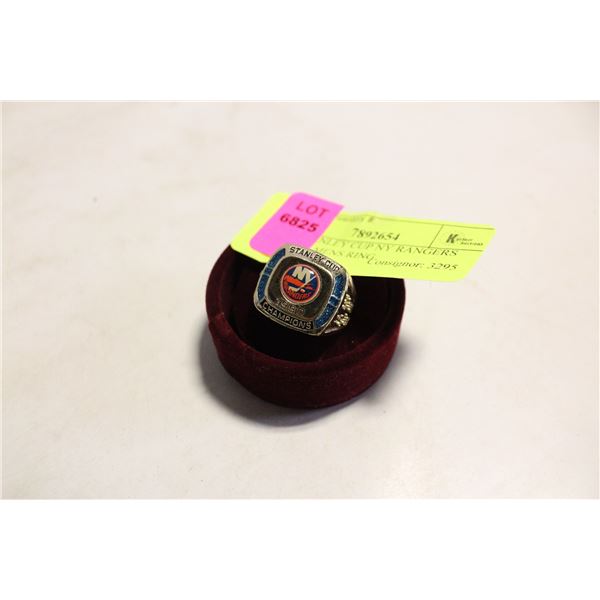 1980 STANLEY CUP NY RANGERS REPLICA MENS RING