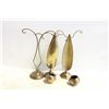 Image 1 : 3 BRASS STANDS WITH 2 BRASS HANGING BOWLS