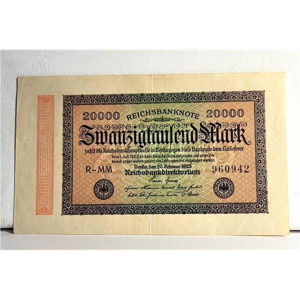 31) HYPER INFLATION, 20,000 MARK