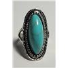 Image 1 : 28) SILVER TONE SIZE 8.5 TURQUOISE