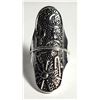 Image 1 : 35)  SILVER TONE EMBOSSED SIZE 6.5 RING.