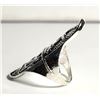 Image 2 : 35)  SILVER TONE EMBOSSED SIZE 6.5 RING.